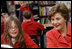 Mrs. Laura Bush meets with students at the Rolling Ridge Elementary School Tuesday, March 25, 2008, in Olathe, Kansas, where Mrs. Bush honored the school and students for their amazing efforts to volunteer and help others.
