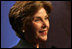 Mrs. Laura Bush speaks to the ServiceNation Summit at the Hilton New York Hotel Grand Ballroom in New York City on Sept. 12, 2008. Mrs. Bush cited President Bush's challenge to service and added that "Americans today have more opportunities to volunteer through government-supported national service programs."