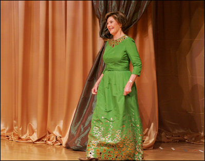 Mrs. Laura Bush is introduced at the 2008 National Book Festival Gala Performance Friday, Sept. 26, 2008, where Mrs. Bush delivered remarks at the Library of Congress in Washington, D.C.