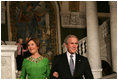 President George W. Bush and Mrs. Laura Bush walk to the Great Hall of the Library of Congress Friday evening, Sept. 26, 2006 in Washington, D.C., attending the 2008 National Book Festival Gala Performance, an annual event celebrating books and literature.