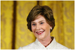 Mrs. Laura Bush delivers remarks during the National Book Festival Breakfast Saturday, Sept. 27, 2008, in the East Room of the White House. 
