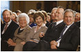President George W. Bush and Mrs. Laura Bush are joined by his parents, former President George H. W. Bush and Mrs. Barbara Bush, during a reception in the East Room at the White House Wednesday, Jan. 7, 2009, in honor of the Points of Light Institute. President Bush's brother Neil is seen at far-left.