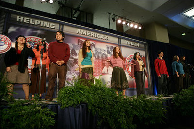 The performance Will Power to Youth is staged, Thursday, Oct. 27, 2005 at Howard University in Washington, at the White House Conference on Helping America's Youth. 
