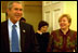 President George W. Bush laughs with Ludmila Putina, wife of Russian Federation President Vladimir Putin, during an impromptu tour of the Oval Office Saturday, October 12, 2002. Mrs. Putina then joined Laura Bush on a visit to the Second Annual National Book Festival on the west side of the Capitol. More than 70 authors, story tellers and athletes read from their works, signed books and encouraged reading for all ages. 