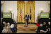 President George W. Bush, speaking Tuesday, Feb. 26, 2008 in the East Room of the White House, announces the launch of the National Endowment for the Humanities’ Picturing America initiative, to promote the teaching, study, and understanding of American history and culture in schools.
