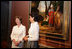 Mrs. Laura Bush and Mrs. Leila Castellaneta, wife of the Italian ambassador, speak to the press during their preview tour of the upcoming exhibition Bellini, Giorgione, Titian, and the Renaissance of Venetian Painting at the National Gallery of Art Tuesday, June 14, 2006. The exhibition opens June 18 and runs through September 17, 2006. White House photo by Shealah Craighead