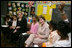 Mrs. Laura Bush and U.S. Secretary of Education Margaret Spellings visit the Sixth Grade Language Arts Class at the Avon Avenue Elementary School, Thursday, March 16, 2006 in Newark, N.J., where Mrs. Bush announced a Striving Readers grant to Newark Public Schools.