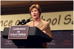 Mrs. Laura Bush speaks during a conference on school safety at the National 4-H Conference Center in Chevy Chase, Md., Tuesday, Oct. 10, 2006. White House photo by Shealah Craighead 