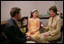 Mrs. Laura Bush participates in an interview Wednesday, May 3, 2006 in Biloxi, Miss., with Steve Hartman of CBS News, and 11 year-old Kelsie Buckley, founder of Kelsie’s Books, a non-profit foundation which focuses on helping libraries receive money for large print books for low-vision students. Kelsie has raised nearly $79,000 through her efforts to help libraries in the Gulf Coast region devastated by Hurricane Katrina. White House photo by Kimberlee Hewitt 