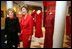 Mrs. Laura Bush and Mrs. Nancy Reagan pose for a photo during a tour of the Red Dress Exhibit at the Ronald Reagan Presidential Library and Museum Wednesday, Feb. 28, 2007, in Simi Valley, Calif. The exhibit features red dresses and suits worn by America’s First Ladies who have joined the Heart Truth campaign to raise awareness of heart disease as the 