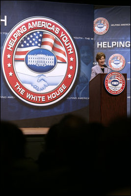 Laura Bush speaks at the Regional Conference On Helping America's Youth (HAY) at Tennessee State University, Nashville, Tenn., Thursday, April 12, 2007.