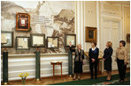 Mrs. Laura Bush, Mrs. Kateryna Yushchenko, and Dr. Deborah Taylor, wife of U.S. Ambassador to Ukraine Bill Taylor, tour the Taras Shevchenko National Museum in Kyiv Tuesday, April 1, 2008. The museum honors the great Ukrainian poet, artist, and thinker who died in 1861 at the age of 47 after spending 10 years in exile for his opposition to the social and national oppression of the Ukrainian people.