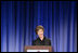 Mrs. Laura Bush addresses the National Park Foundation's Leadership Summit on Partnership and Philanthropy Inaugural Founders Award Dinner Monday, Oct. 15, 2007, in Austin, Texas. "Lady Bird Johnson wanted every American to experience the magic of our national parks. She made park preservation a priority of her husband's administration," said Mrs. Bush. "She championed the National Historic Preservation Act, which President Johnson signed 41 years ago today. The Act launched the first coordinated federal effort to safeguard our country's heritage, and has led to four decades of terrific preservation work throughout the United States."