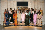 Mrs. Laura Bush stands with the first spouses who are participating in The White House Conference on Global Literacy Monday, Sept. 18, 2006, at The New York Public Library in New York City. The conference was organized to promote greater international involvement and new public/private partnerships in the global literacy efforts. White House photo by Shealah Craighead 