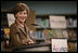 Mrs. Laura Bush delivers remarks Wednesday, June 6, 2007, at the Schwerin City Library in Schwerin, Germany.