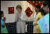 Mrs. Laura Bush visits an HIV/AIDS education prevention and treatment facility, Friday, March 3, 2006 at the Acharya N.G. Ranga Agricultural University in Hyderabad, India.
