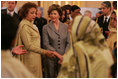 Mrs. Laura Bush with Mrs. Sehba Musharraf appear together Saturday, March 4, 2006 in Islamabad at a briefing to update the reconstruction and aid efforts for earthquake victims in regions of Pakistan.