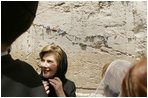 Laura Bush visits Jerusalem’s Western Wall May 22, 2005 during her five-day trip to the Middle East.