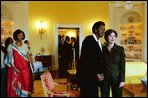 Laura Bush shows Jeannette Kagame, First Lady of the Republic of Rwanda, the view of Washington D. C from the residence Tuesday, March 4, 2003. White House photo by Susan Sterner.