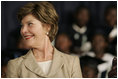 Laura Bush attends the launch of the Africa Education Initiative Textbooks Program Jan. 17, 2006 in Accra, Ghana.