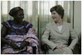 Mrs. Laura Bush visited with patients and their family members at the Korle-Bu Treatment Center, Tuesday, Jan. 17, 2006 in Accra, Ghana.