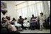 Mrs. Bush visits with patients and their family members at the Korle-Bu Treament Center, Tuesday, Jan. 17, 2006 in Accra, Ghana.