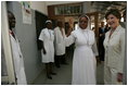 Laura Bush is given a tour of St. Mary's Hospital by Sister Elizabeth Obasi in Gwagwalada, Nigeria, Wednesday, Jan. 18, 2006.