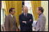 President Gerald R. Ford speaks with his Chief of Staff Donald Rumsfeld, left, and Rumfeld’s assistant Dick Cheney in the Oval Office, April 28, 1975. White House photo by David Hume Kennerly, Courtesy Gerald R. Ford Library