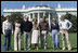 President Gerald R. Ford and Betty Ford on the South Lawn of the White House, Sept. 6, 1976, with their children, from left to right, Michael , his wife, Gayle, John , Susan and Steve.