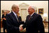 President Gerald R. Ford talks with Vice President Dick Cheney in the Oval Office July 16, 2003. The Vice President served as the former President's Chief of Staff.