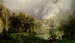 A Western landscape by Albert Bierstadt