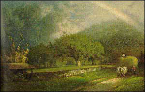 "The Rainbow in the Berkshire Hills-"by George Inness