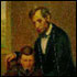"Lincoln and Tad" (c. 1873-74), by Francis Bicknell Carpenter (1830-1900). Oil on paperboard (oval). Gift of the A. Jay Fink Foundation, Inc. (1963)