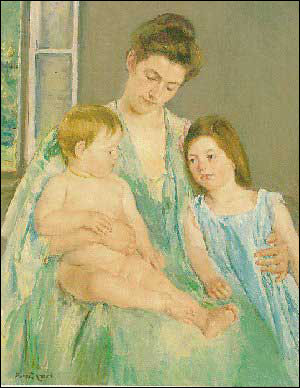 Young Mother and Two Children