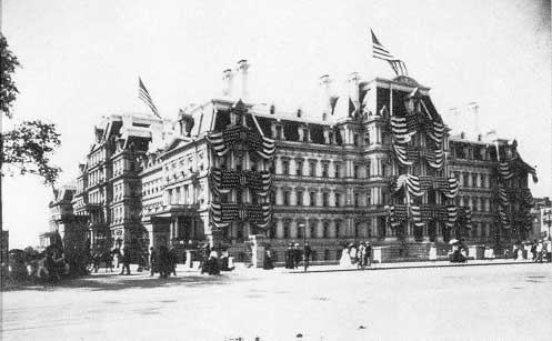 Photo of the War Department's North Wing, July 4, 1890 (Library of Congress)