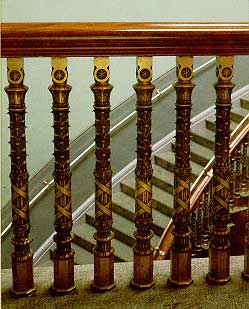 Photo showing bronze stair balusters for the State Department, South Wing. Walter Smalling, Jr.