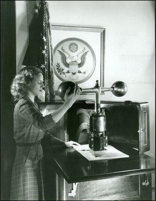 Device for stamping the Great Seal on State Department documents. 