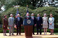 President Bush makes a statement about global climate change on Monday, June 11, 2001 at the White House.
