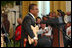 Alexandre Pires performs during the Celebration of Hispanic Heritage Month in the East Room, Thursday, Oct 2, 2003.