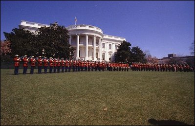 The Marine Band plays on the White House lawn at 1975 Easter Egg Roll. Music has been a long-standing tradition at the White House Egg Roll beginning in 1889 when John Phillip Sousa and "The President's Own" Marine Band performed for an assembled crowd.