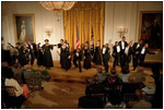 Students from the Duke Ellington School of Arts perform for the President at the Celebration of African-American Music, History and Culture in the East Room May 28, 2002. 
