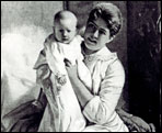First Lady Frances Cleveland holds baby Esther, the first and only child of a president to be born at the White House. Esther was born on September 9 , 1893.