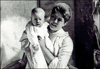 First Lady Frances Cleveland holds baby Esther, the first and only child of a president to be born at the White House. Esther was born on September 9 , 1893.