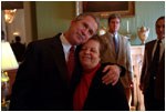 Just two days after his inaugura tion, President George W. Bush welcomes guests to the White House for a Sunday brunch Jan. 22, 2001.