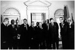 John F. Kennedy meets with Martin Luther King, Jr. and the leaders of the March on Washington in the Oval Office August 28, 1963. With more extensive press coverage than any previous political demonstration in U.S. history, the march and King’s speech were historic moments in the Civil Rights movement.
