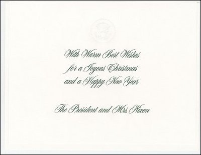 1972 White House Holiday Card (inside)