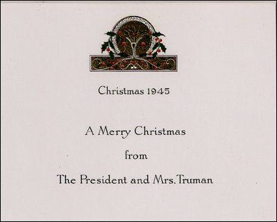 1945 White House Holiday Card.
