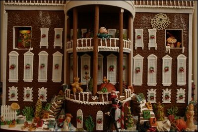 A replica of the White House, the gingerbread house is created by White House pastry chefs and is more than six-feet wide and 3-feet tall.