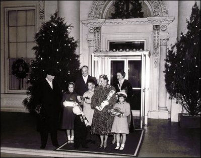 Christmas images of the Eisenhower family.