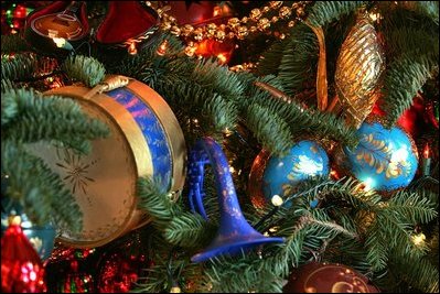 Christmas ornaments adorn over 40 Christmas trees in the White House this Holiday season.